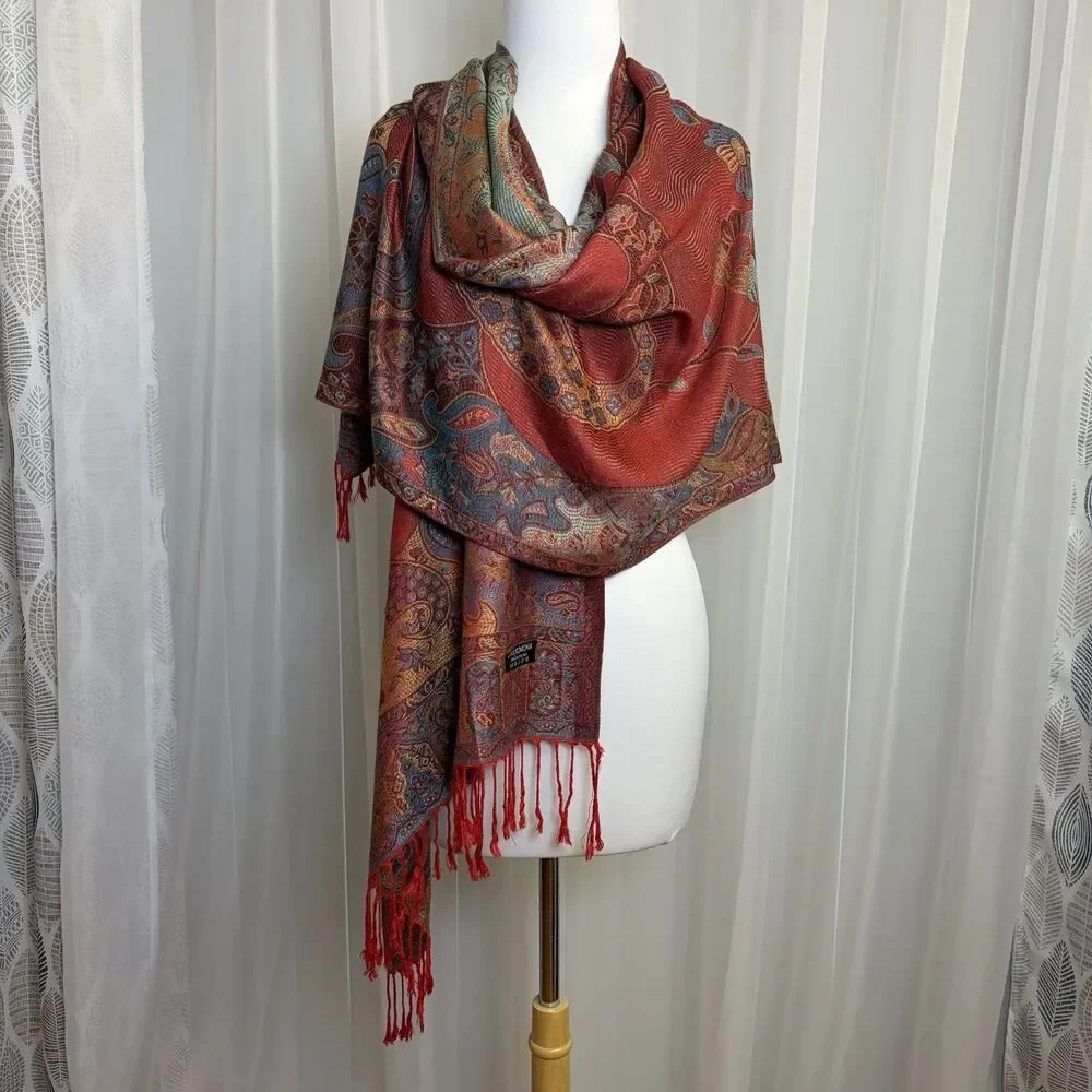Reversible Pashmina 100% Cashmere Scarf Stole Wrap Shawl 72x27